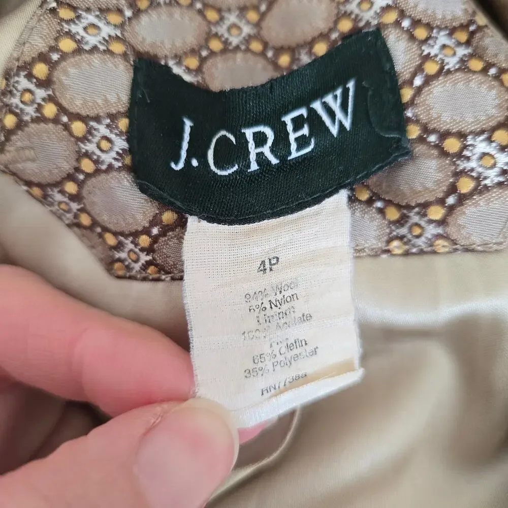 J Crew Carlin Coat Double Cloth Wool Thinsulate Purple Old Money Women 4P